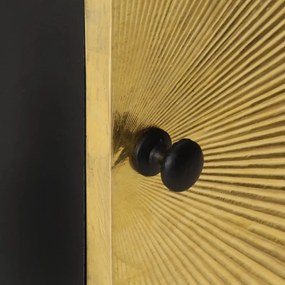 vidaXL Κομοδίνο 40 x 30 x 50 εκ. Ορειχάλκινη Πρόσοψη Μασίφ Ξύλο Μάνγκο
