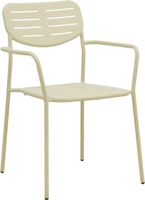 Πολυθρόνα Deraby pakoworld στοιβαζόμενη κρεμ μέταλλο 56x45.5x83εκ
