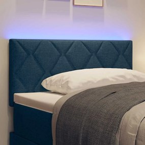 vidaXL LED κεφαλάρι Μπλε 100 cm ύφασμα
