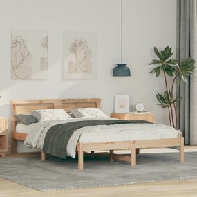 vidaXL Σκελετός Κρεβατιού Καφέ 140 x 190 cm Ξύλο πεύκου