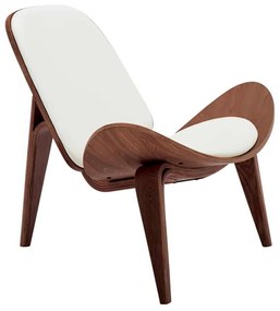 Πολυθρόνα TAYLOR Καρυδί/Pu Άσπρο 90x76x75cm
