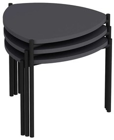 Ζιγκόν Lenny (Σετ 3Τμχ) 506MNR1223 45x45x45/40/35cm Anthracite