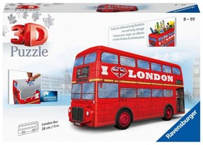 Puzzle 3D Λεωφορείο Του Λονδίνου 12534 216τμχ 28x8x15cm 8 Ετών+ Red Ravensburger