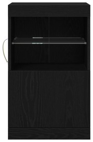 vidaXL Μπουφές με LED Φώτα Μαύρη Δρυς 41x37x67 εκ.