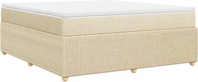vidaXL Κρεβάτι Boxspring με Στρώμα Κρεμ 180x200 εκ. Υφασμάτινο