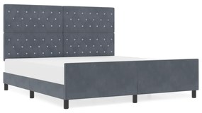 vidaXL Κρεβάτι Σκελετός Σκούρο Γκρι 180x200 εκ. Βελούδο