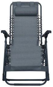 vidaXL Σεζλόνγκ Πτυσσόμενη Γκρι από Textilene