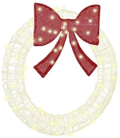 vidaXL Στεφάνι με 60 LED Θερμό λευκό 76 x 76 x 8,5 εκ Ακρυλικό