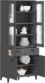 vidaXL Ντουλάπι Ψηλό VIKEN Ανθρακί Γκρι 80x40x190εκ. Μασίφ Ξύλο Πεύκου