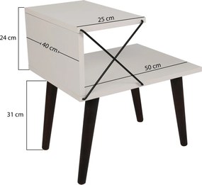 Κομοδίνο Λευκό CRAPRAN 50x40x55