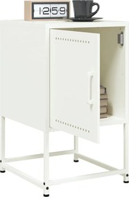 vidaXL Κομοδίνα 2 τεμ. Λευκό 36x39x60,5 εκ. από Χάλυβα