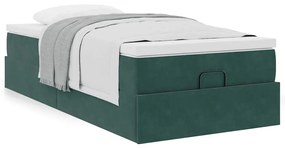 Οθωμανικό κρεβάτι με στρώμα σκούρο πράσινο 80x200cm Velvet