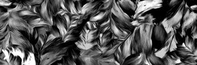 Εικόνα με ρετρό πινελιές λουλουδιών σε ασπρόμαυρο - 150x50