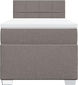 vidaXL Κρεβάτι Boxspring με Στρώμα Taupe 80x200 εκ. Υφασμάτινο