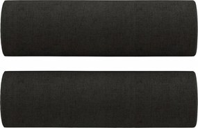 vidaXL Πολυθρόνες Σετ 3 Τεμ. Μαύρες από Ύφασμα Μικροϊνών με Μαξιλάρια