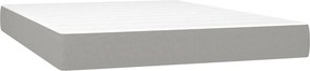 vidaXL Κρεβάτι Boxspring με Στρώμα Ανοιχτό Γκρι 140x190 εκ. Υφασμάτινο