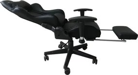 Καρέκλα gaming τροχήλατη Nextdeco μαύρη Υ124x52x47,5εκ