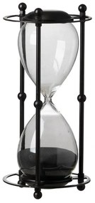 Artekko Artekko Hourglass Κλεψύδρα Διακοσμητική σε Μεταλλική Βάση Μαύρη (15.8x15.8x33)cm 44360-BLAC