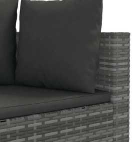 vidaXL Σαλόνι Κήπου Σετ 8 Τεμαχίων Γκρι Συνθετικό Ρατάν με Μαξιλάρια