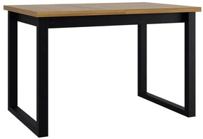 Τραπέζι Victorville 327, Grandson δρυς, Μαύρο, 78x92x160cm, 38 kg, Επιμήκυνση, Πλαστικοποιημένη μοριοσανίδα, Μέταλλο | Epipla1.gr