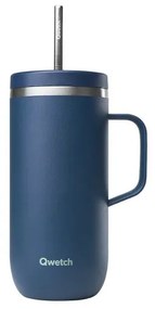 Qwetch Ποτήρι Θερμός Matt Navy Mε Xερούλι - 600ml