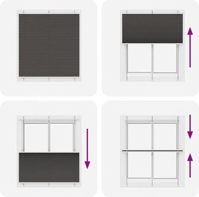 vidaXL Πλισέ περσίδα Μαύρο 115x100 cm Πλάτος υφάσματος 114,4 cm