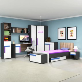 Γραφείο Alex 124x60x76εκ Γραφίτης-Λευκό-Σονόμα TO-ALEXDESK60