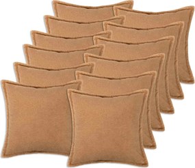 vidaXL Κάλυμμα Μαξιλαριού 12 pcs HOUTEN Μπεζ 50 x 50 cm Μπουκλέ
