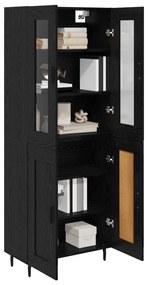 vidaXL Highboard 2 pcs Μαύρη Οξυά Επεξεργασμένο ξύλο