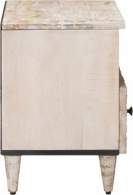 vidaXL Ντουλάπι TV Λευκό 70 x 33,5 x 46 εκ. Στερεό ξύλο μάνγκο