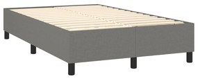 vidaXL Κρεβάτι Boxspring με Στρώμα &amp; LED Σκ.Γκρι 120x200 εκ Υφασμάτινο