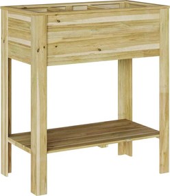 vidaXL Υψηλός Γλάστρα με ράφι Καφέ 85,5 x 46,5 x 96 εκ.