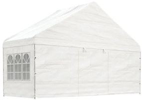 vidaXL Κιόσκι με Τέντα Λευκό 5,88 x 2,23 x 3,75 μ. από Πολυαιθυλένιο