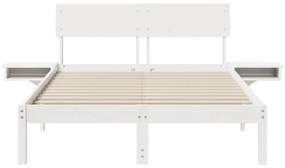 vidaXL Σκελετός Κρεβατιού Λευκό 140 x 200 cm Στερεά ξυλεία πεύκου