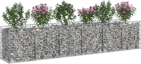 vidaXL Ανασηκωμένο κρεβάτι gabion 2 pcs Ασημί