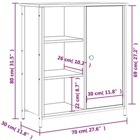 Ντουλάπι Καπνιστή Δρυς 70 x 30 x 80 εκ. από Επεξεργ. Ξύλο - Καφέ