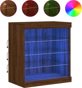 vidaXL Ντουλάπι με LED Καφέ Δρυς 60,5 x 37 x 67 εκ.