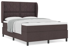 vidaXL Κρεβάτι Box Spring με Ματress σε Σκούρο Καφέ - 140x200 cm Υφάσμα