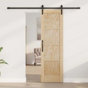 vidaXL Συρόμενη Πόρτα Φυσικό και Μαύρο 61 x 198,5 εκ.