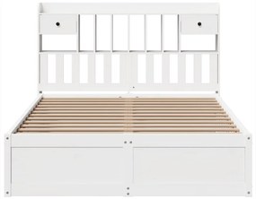 vidaXL Σκελετός Κρεβ. Χωρίς Στρώμα Λευκό 140x200 εκ Μασίφ Πεύκο