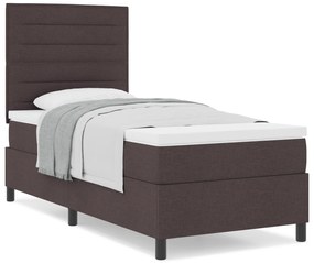 vidaXL Κρεβάτι Με Σπαστό Στρώμα Σκούρο Καφέ 90x200 cm Ύφασμα