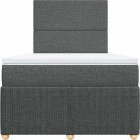 vidaXL Κρεβάτι Boxspring με Στρώμα Σκούρο Γκρι 120x200 εκ. Υφασμάτινο