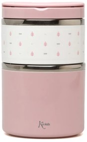 Kiokids Θερμoδοχείο Φαγητού με 2 Θαλάμους Pink 930ml.