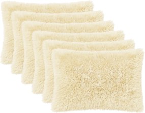 vidaXL Κάλυμμα Μαξιλαριού 6 pcs HEERLEN Κρεμ 50 x 80 cm PV Φλίς
