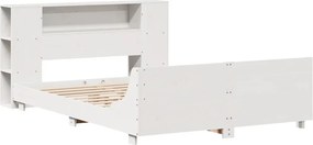 vidaXL Σκελετός Κρεβ. Χωρίς Στρώμα Λευκό 150x200 εκ Μασίφ Πεύκο