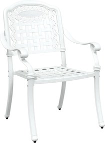 vidaXL Σέτ φαγητού για κήπο 7 pcs Λευκό Αλουμίνιο