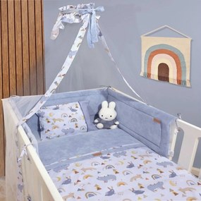 Πάντα Κούνιας Διπλής Όψης Des. 411 Light Blue Baby Oliver 34x210cm Βαμβάκι-Πολυέστερ