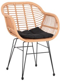 ΠΟΛΥΘΡΟΝΑ ΜΕ ΜΑΞΙΛΑΡΙ ΜΕΤΑΛΛΙΚΗ ALLEGRA ΜΕ WICKER ΜΠΕΖ 58x59x82Υ 58x59x82 εκ.