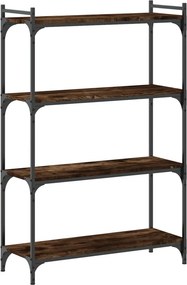 vidaXL Βιβλιοθήκη 4 Επιπέδων Καπνιστή Δρυς 80x30x120 εκ. Επεξεργ. Ξύλο