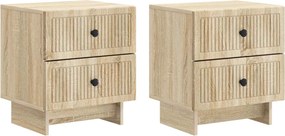 vidaXL Κομοδίνο 2 τμχ. Sonoma Δρυς 43 x 34,5 x 47,5 εκ